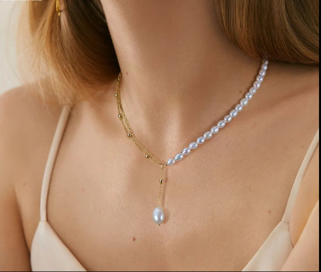 Chant des Vagues - Perles Nacrées et Or Brillant