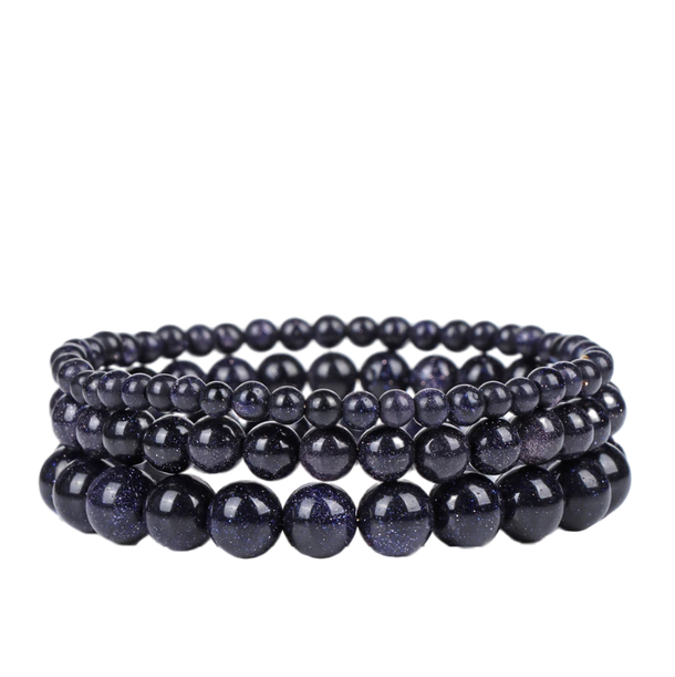 Océan de Sérénité - Ensemble de Bracelets en Grès Bleu
