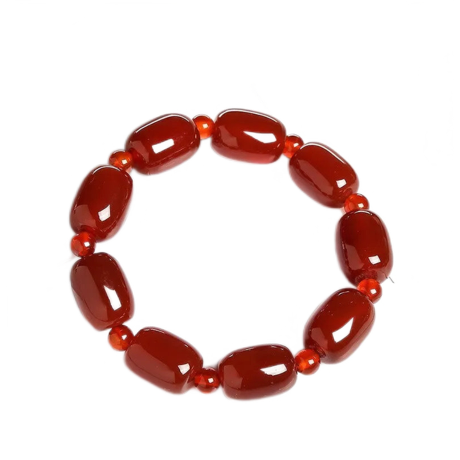 Bracelet en Agate Rouge - Énergie et Vitalité