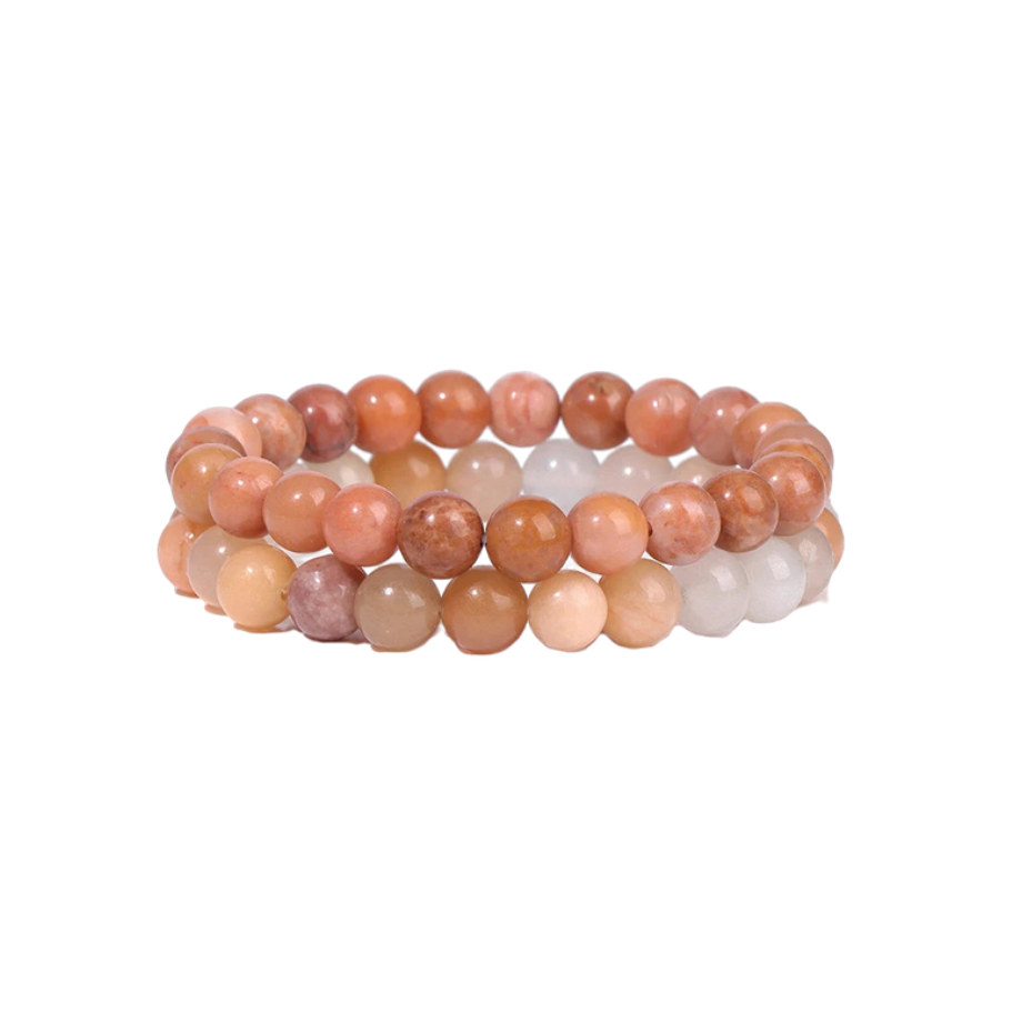 Douce Élégance - Duo de Bracelets en Aventurine Rose