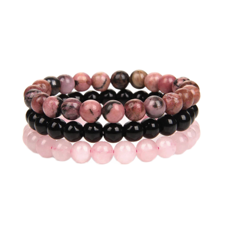 Trio d'Équilibre en Rose et Noir