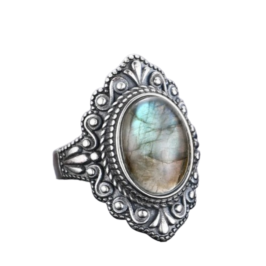 Lueur Lunaire - Bague en Labradorite aux Reflets Mystérieux