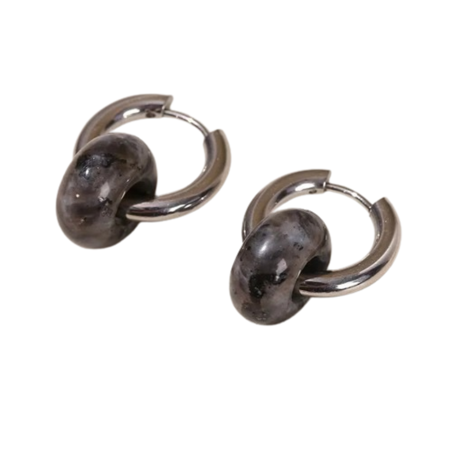 Boucles d'oreilles en Spectrolite Noire
