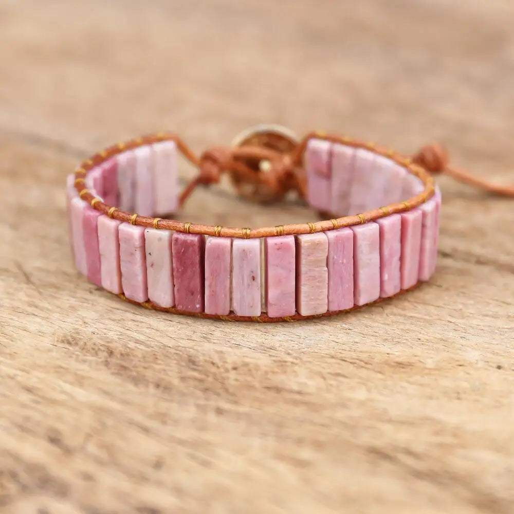 Bracelet de Compassion - La Beauté de la Pierre Impériale Rose”