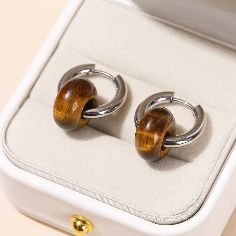 Boucles d'oreilles en Œil de Tigre