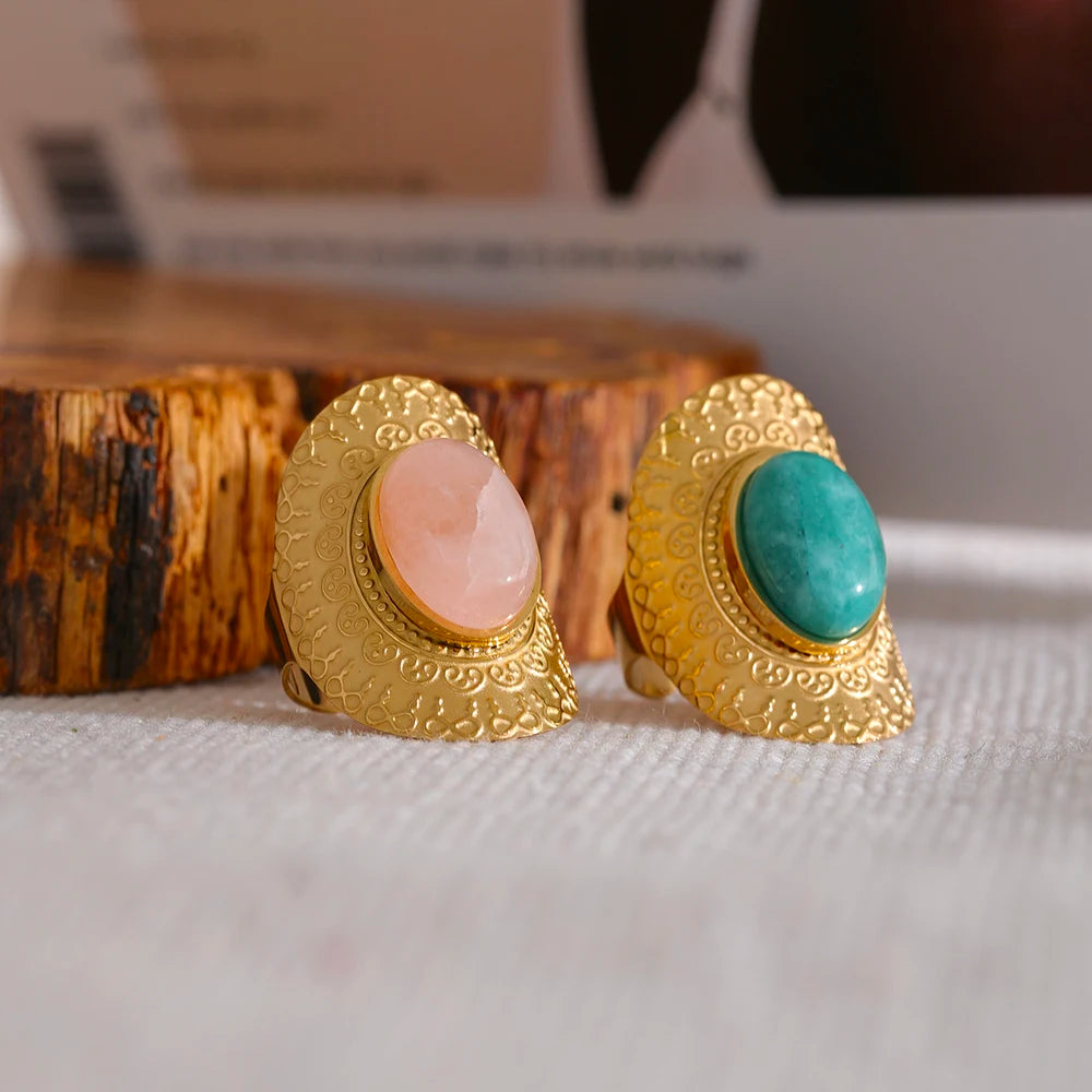 Douceur Céleste - Bague en Quartz Rose