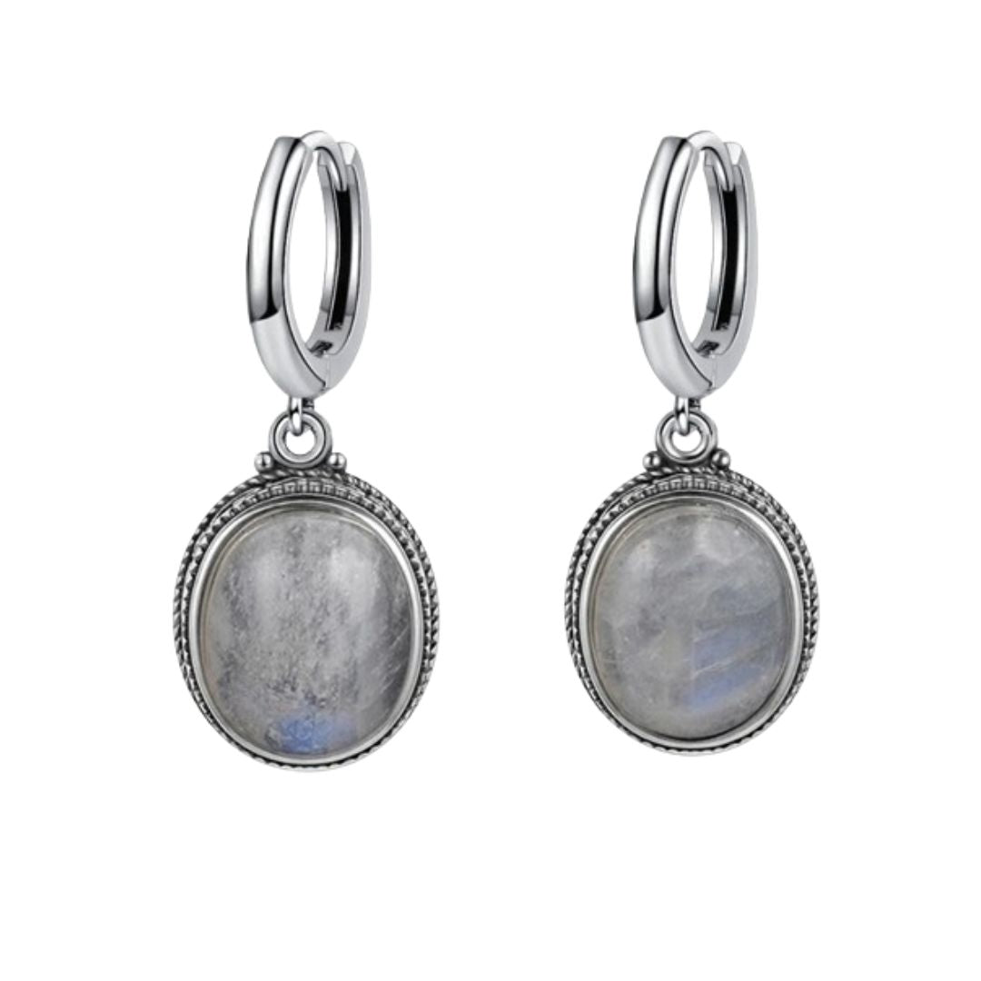 Charme Cosmique - Boucles d’Oreilles en Pierre de Lune