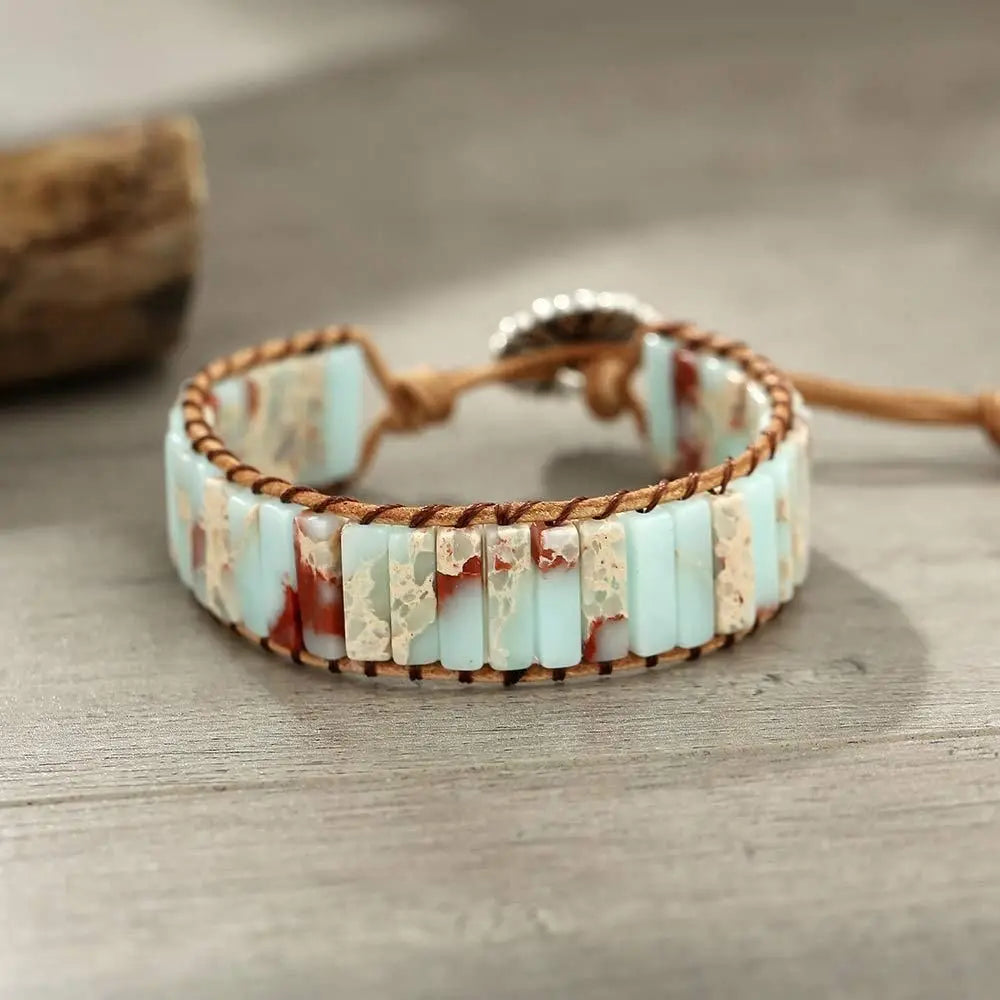Tranquillité Céleste - Le Charme du Bracelet en Pierre Impériale