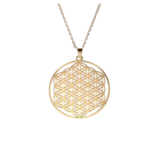 Lumière Astrale - Collier Fleur de Vie Dorée