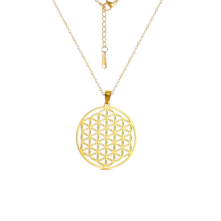 Lumière Astrale - Collier Fleur de Vie Dorée