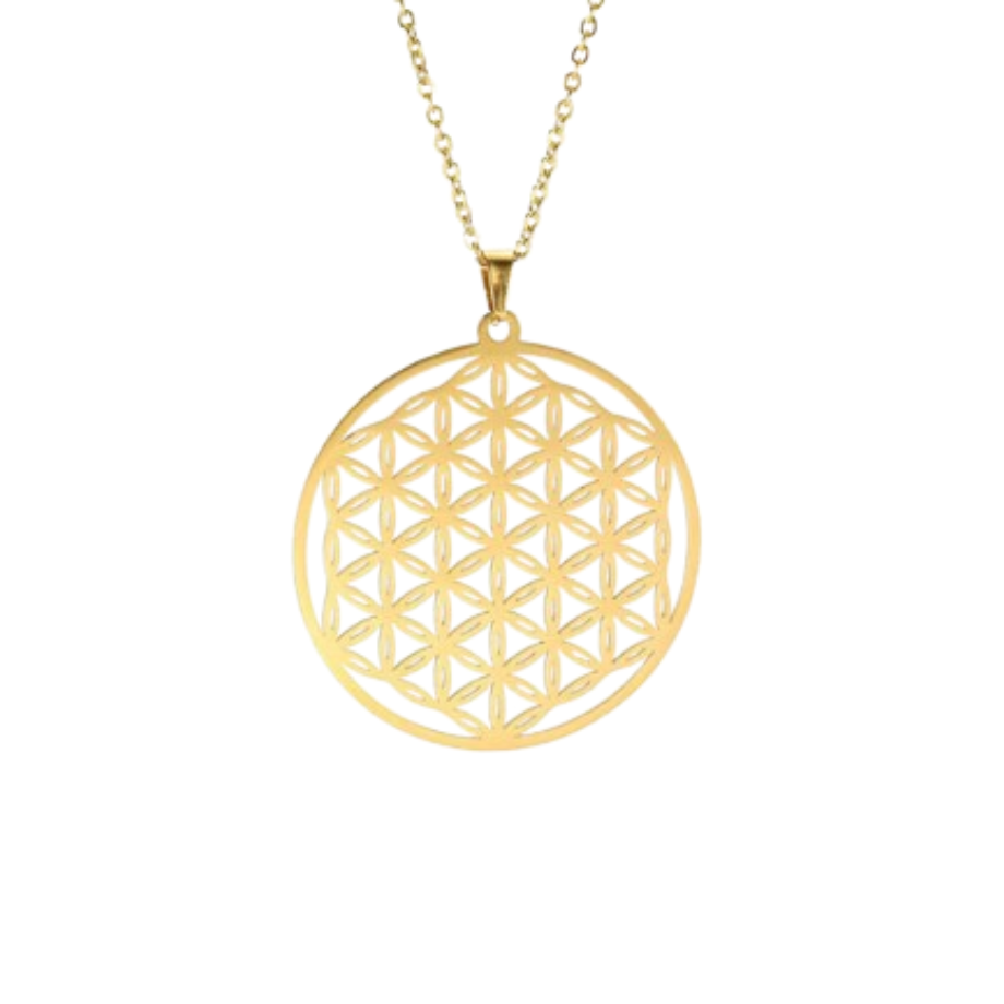 Lumière Astrale - Collier Fleur de Vie Dorée