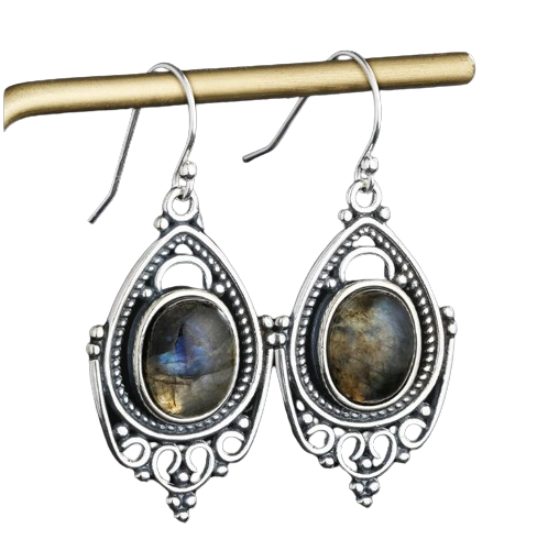 Reflets de Labradorite - Boucles d’Oreilles Énergétiques