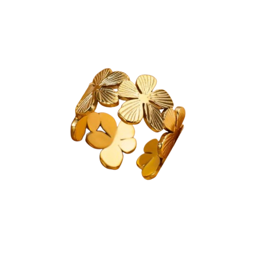 Jardin d’Or - Anneau Fleur Sculptée