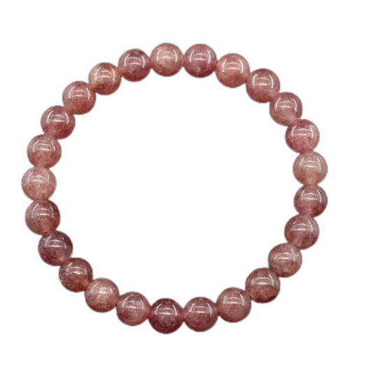 Bracelet en Cristal de Fraise - Énergie et Vitalité