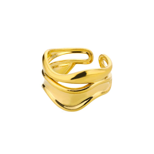 Bague Vague Dorée – Charme et Modernité