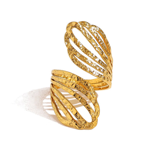 Élégance Ajourée - Bague en Spirale