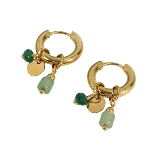 Reflets d’Émeraude - Boucles d’oreilles en Aventurine Verte