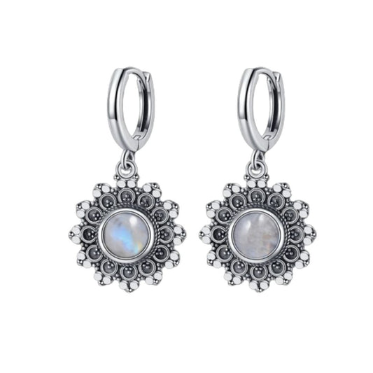 Fleur de Lune - Boucles d’Oreilles en Pierre de Lune