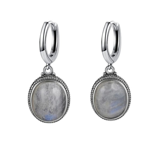 Charme Cosmique  - Boucles d’Oreilles en Pierre de Lune