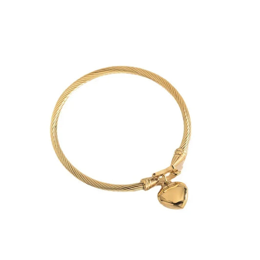 Battement d’Or - Bracelet Cœur Suspendu