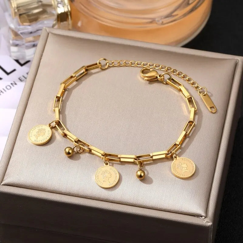 Dorure Antique - Bracelet Médaillons