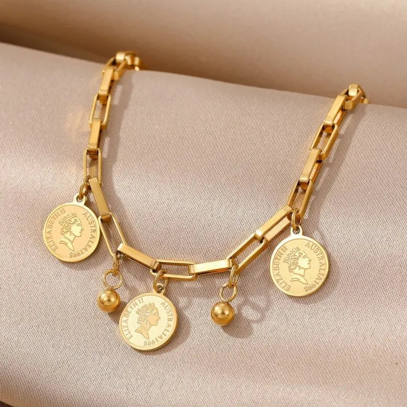 Dorure Antique - Bracelet Médaillons